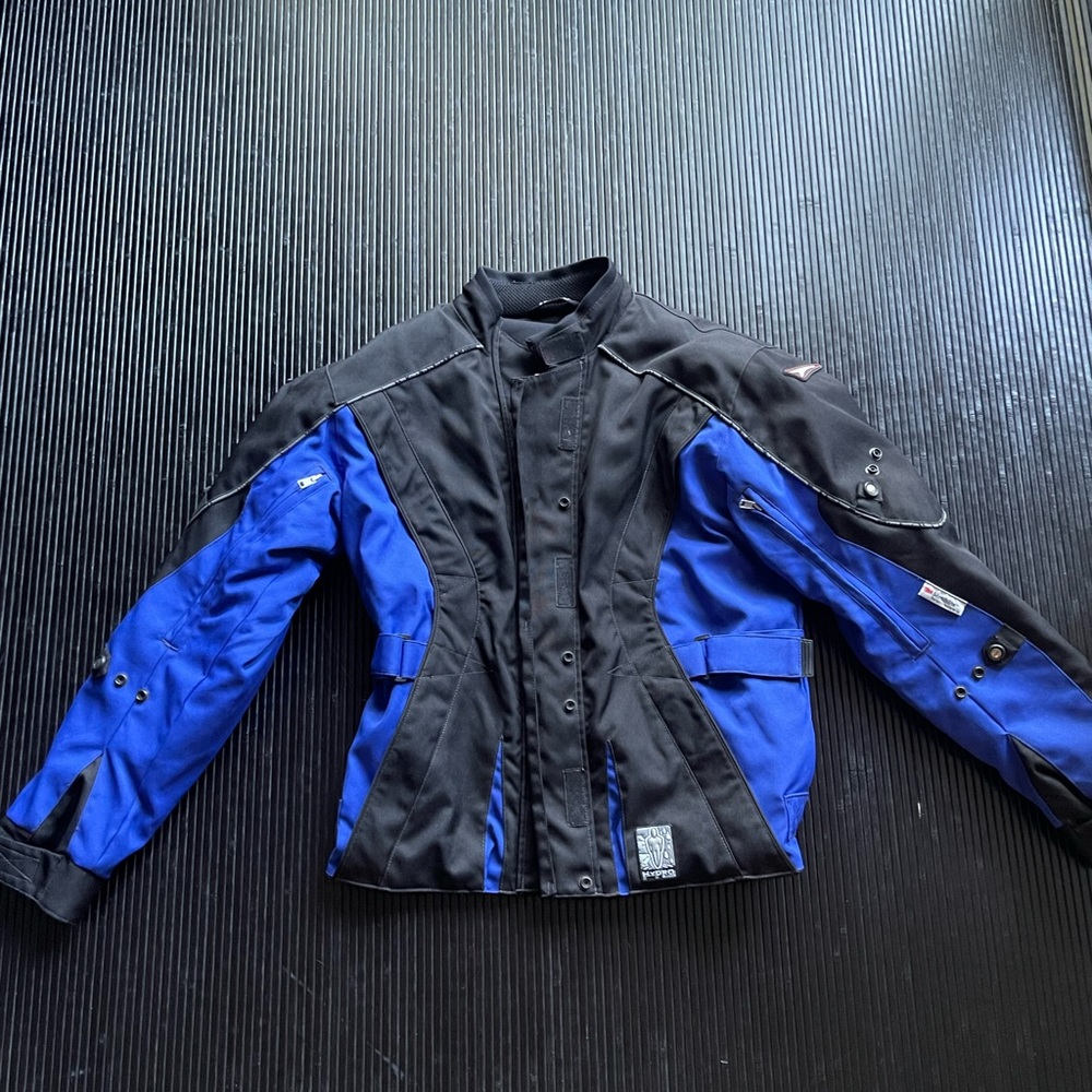 Urban Outfitters Black and Blue Bomber Jacket